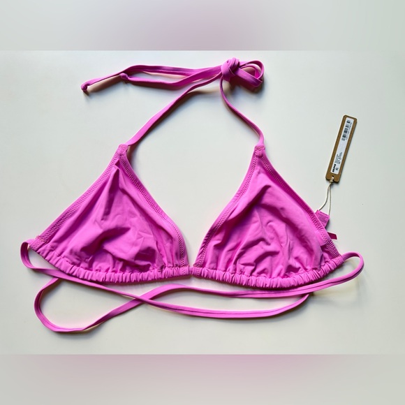 SKIMS Signature Swim Recycled Triangle Bikini Top Neon Orchid 4X Pink Swim Top - Picture 7 of 7